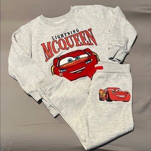 Lightning McQueen matching sweater and joggers. Boys size 4/5